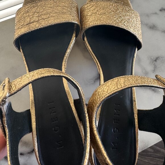 M. Gemi Lizza Nuova Limited Edition Warm Gold leather platform sandals 35.5, EUC - Picture 4 of 9